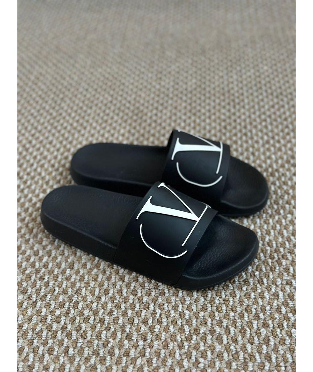 VALENTINO Черные резиновые шлепанцы, фото 4
