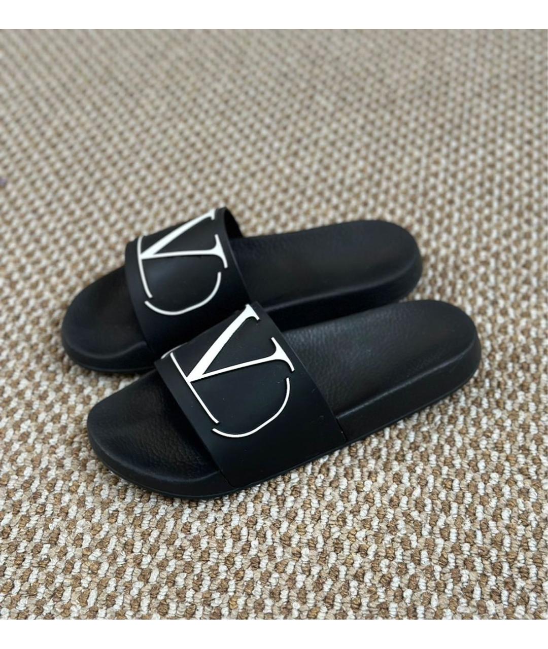 VALENTINO Черные резиновые шлепанцы, фото 3