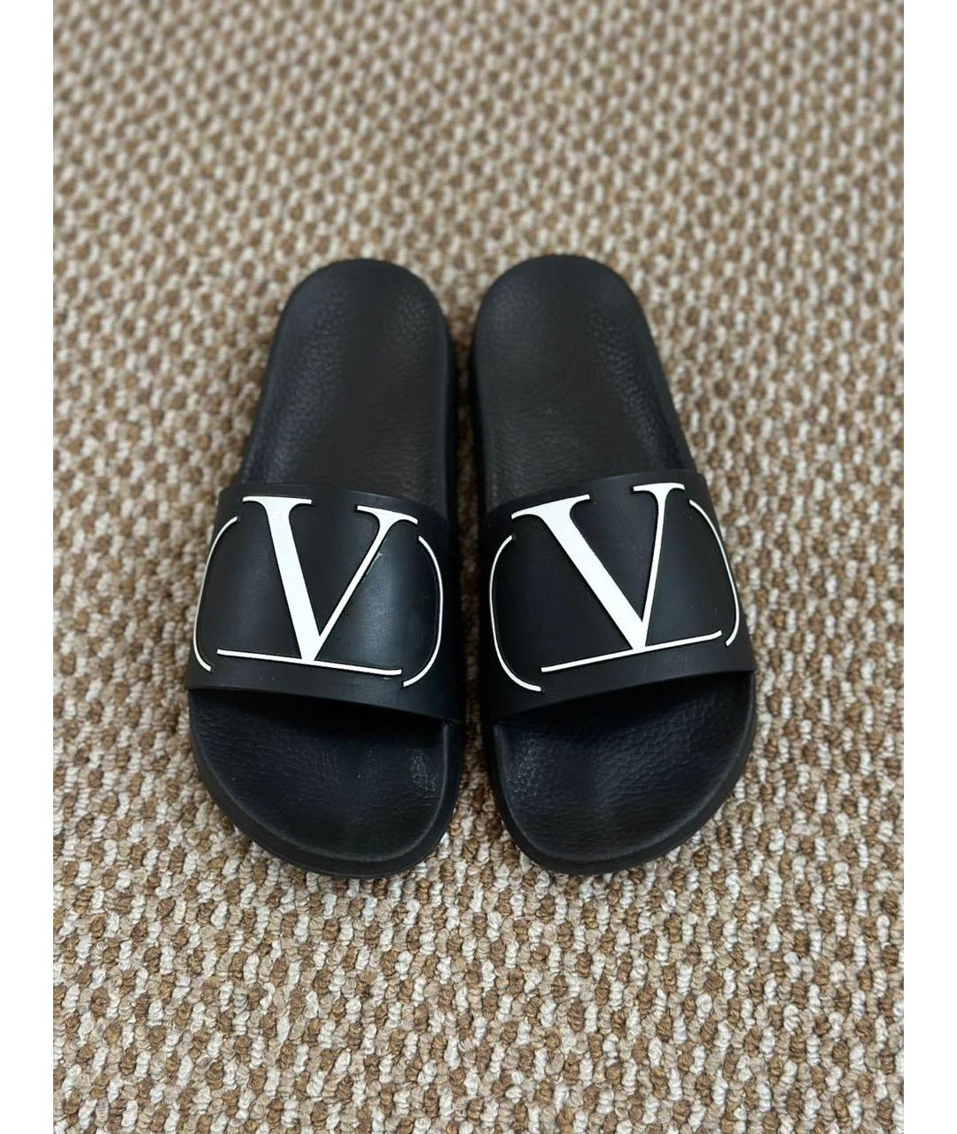 VALENTINO Черные резиновые шлепанцы, фото 5