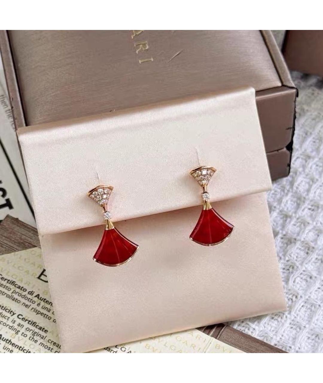 BVLGARI Красные серьги из розового золота, фото 2