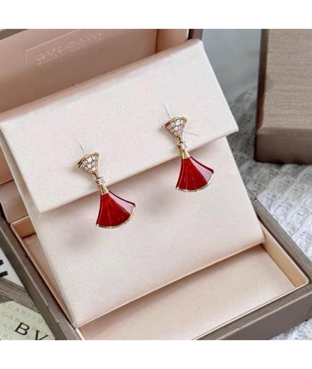 BVLGARI Красные серьги из розового золота, фото 3