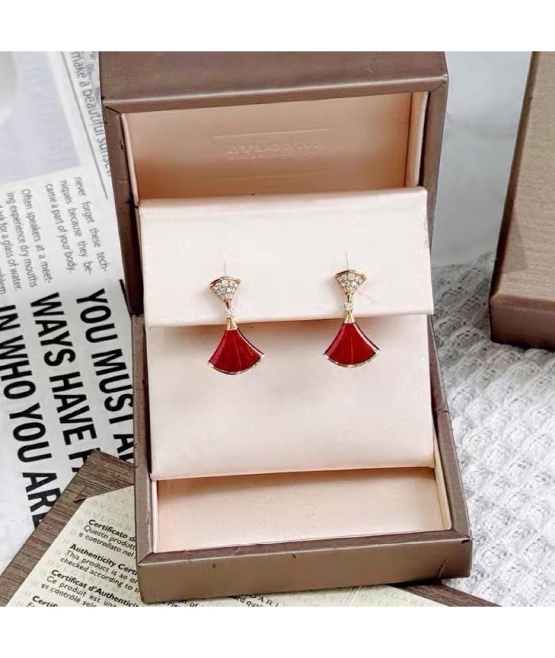 BVLGARI Красные серьги из розового золота, фото 4