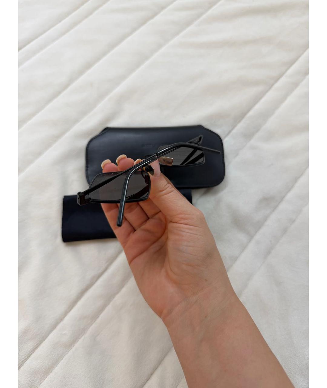 SAINT LAURENT Черные металлические солнцезащитные очки, фото 7