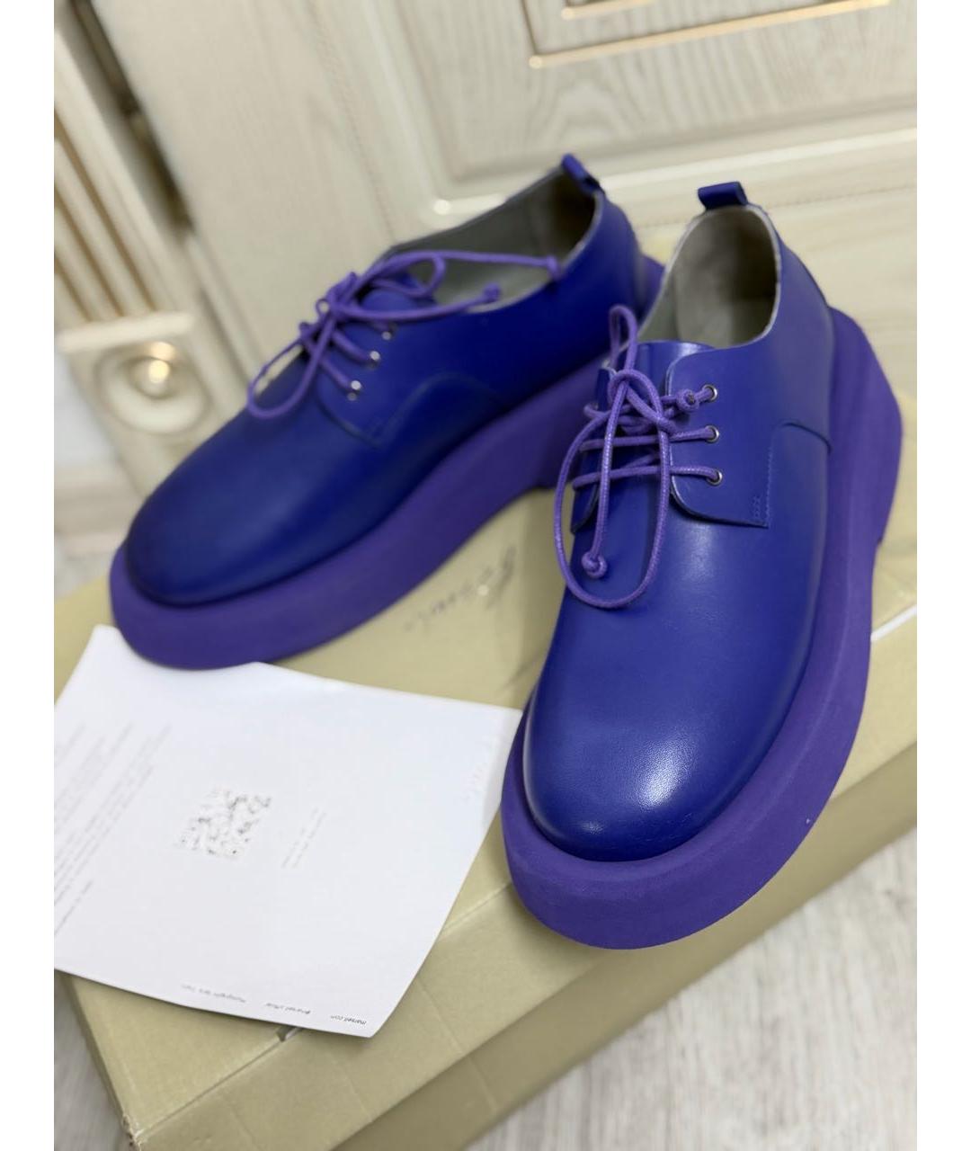 MARSELL Фиолетовые кожаные туфли, фото 5