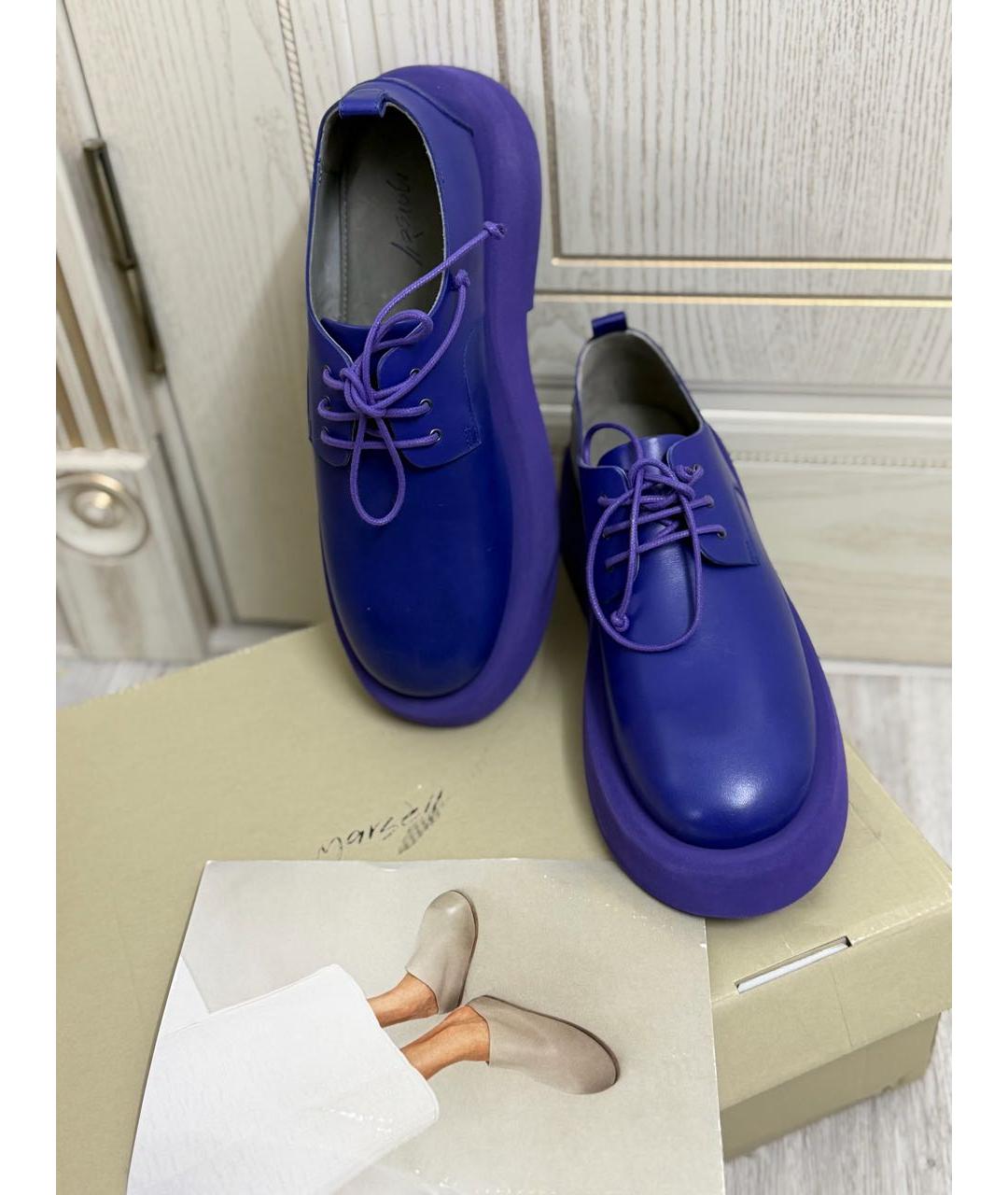 MARSELL Фиолетовые кожаные туфли, фото 3