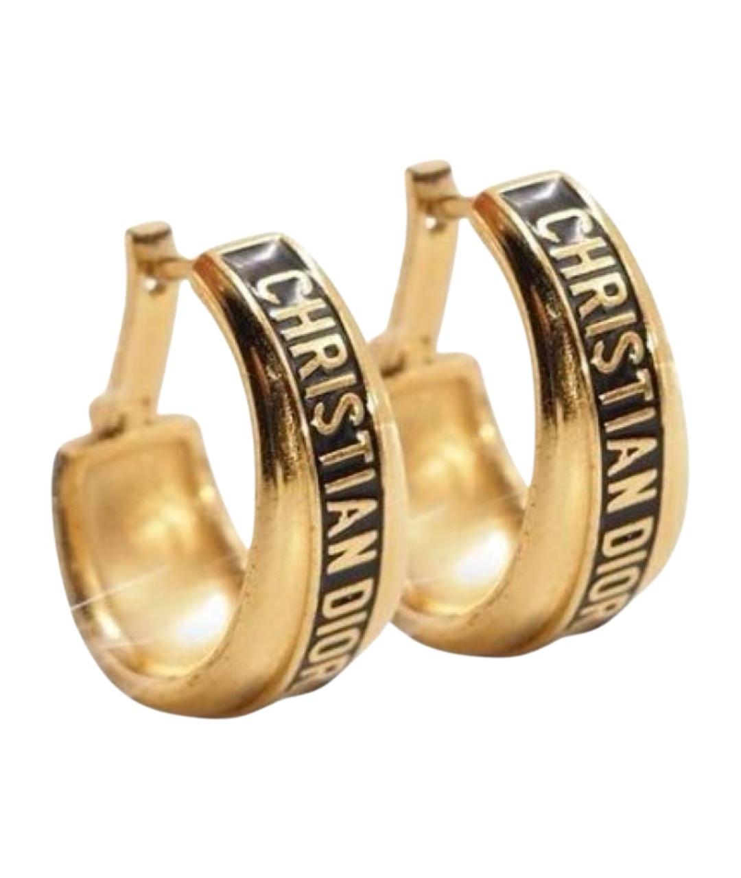 CHRISTIAN DIOR Золотые металлические серьги, фото 1