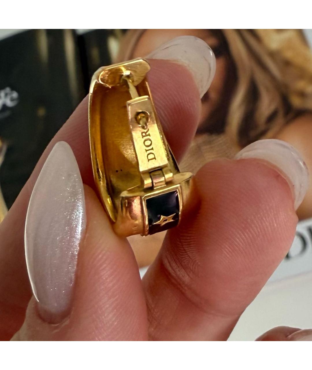 CHRISTIAN DIOR Золотые металлические серьги, фото 5