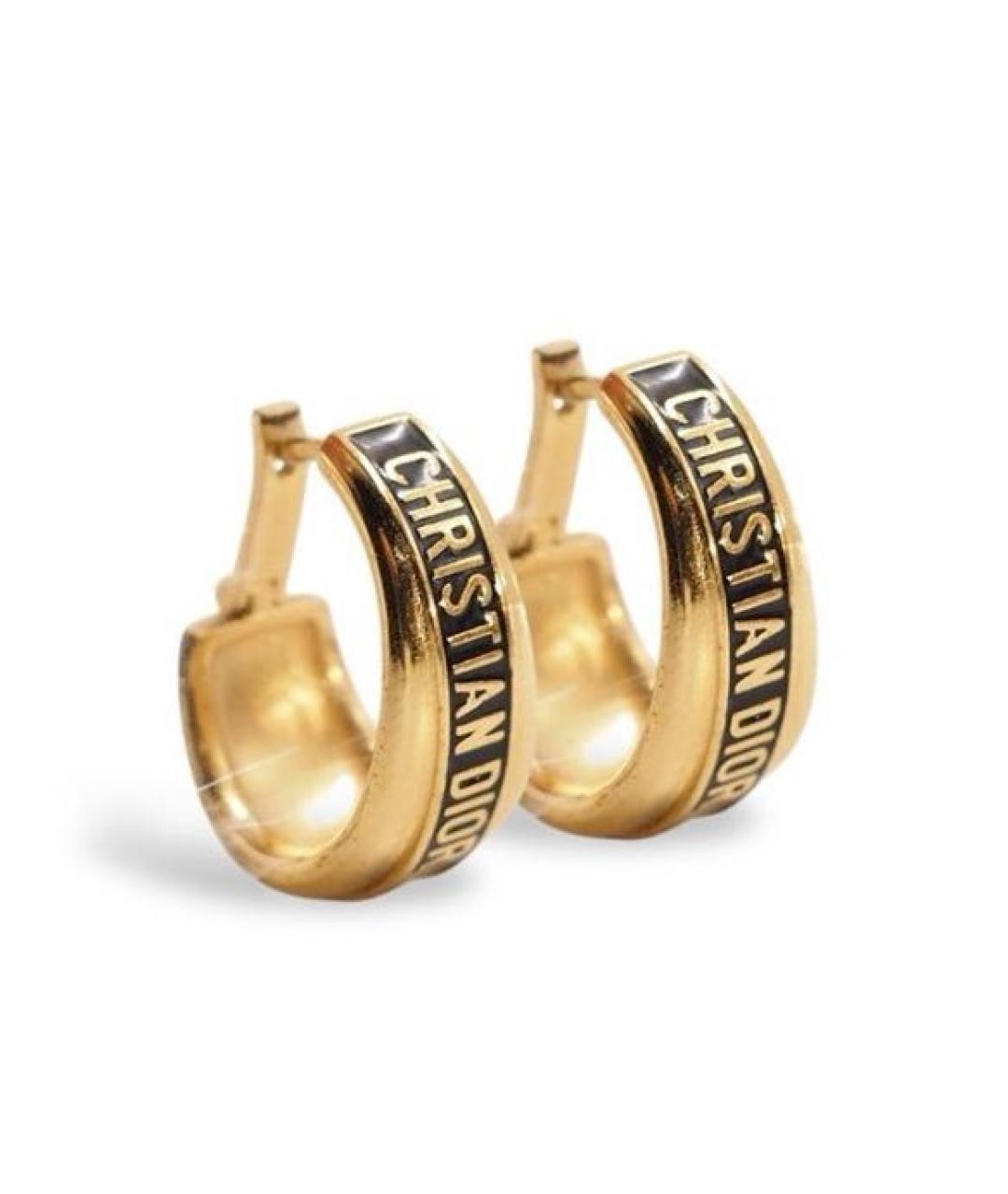 CHRISTIAN DIOR Золотые металлические серьги, фото 7