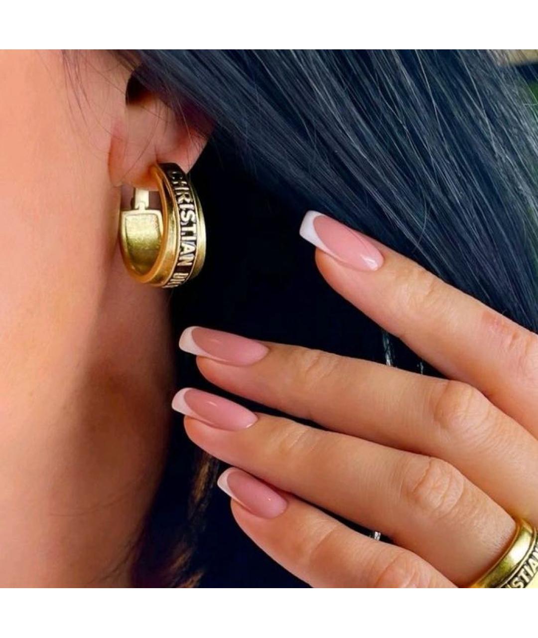 CHRISTIAN DIOR Золотые металлические серьги, фото 6