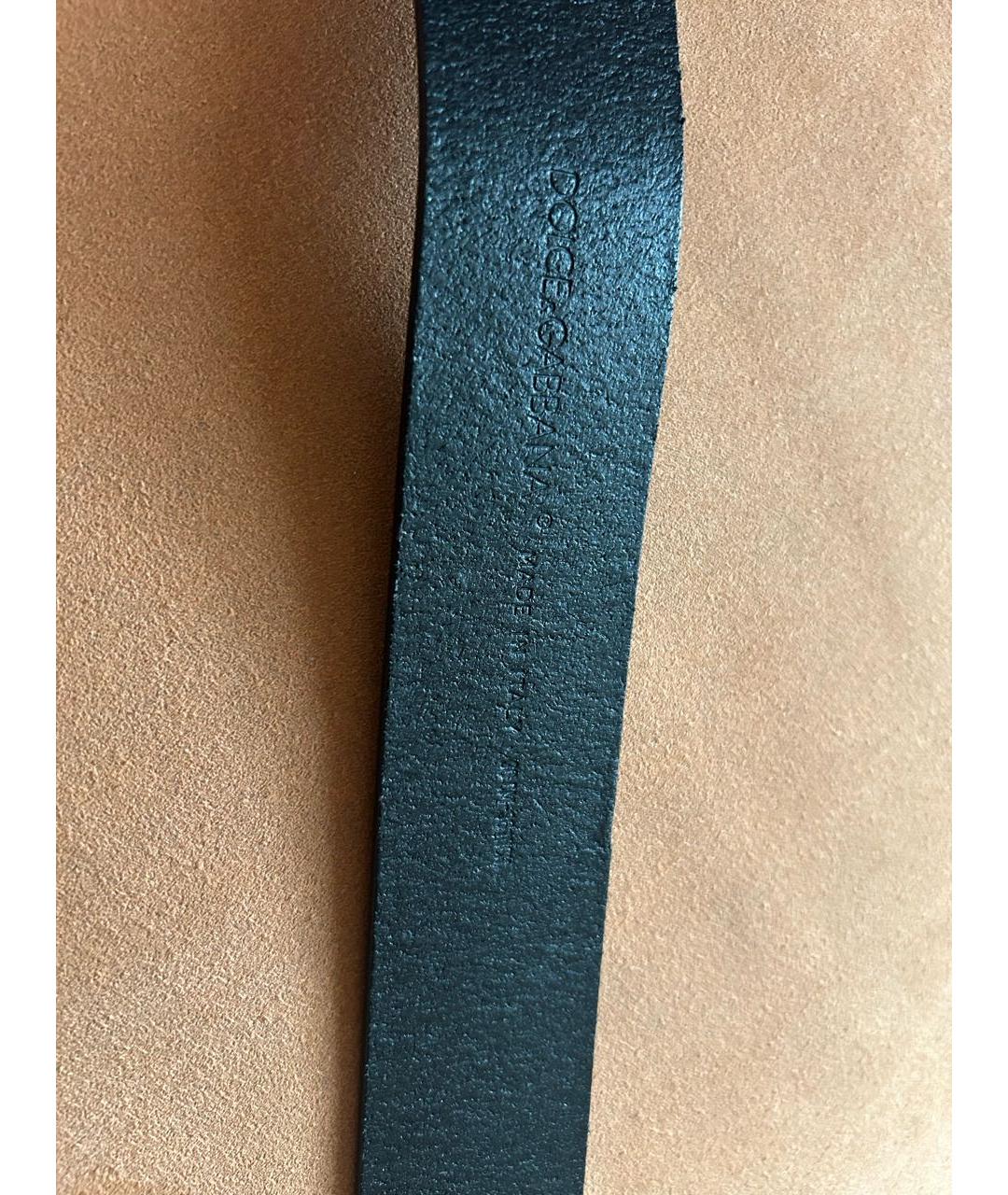 DOLCE&GABBANA Черный кожаный ремень, фото 4