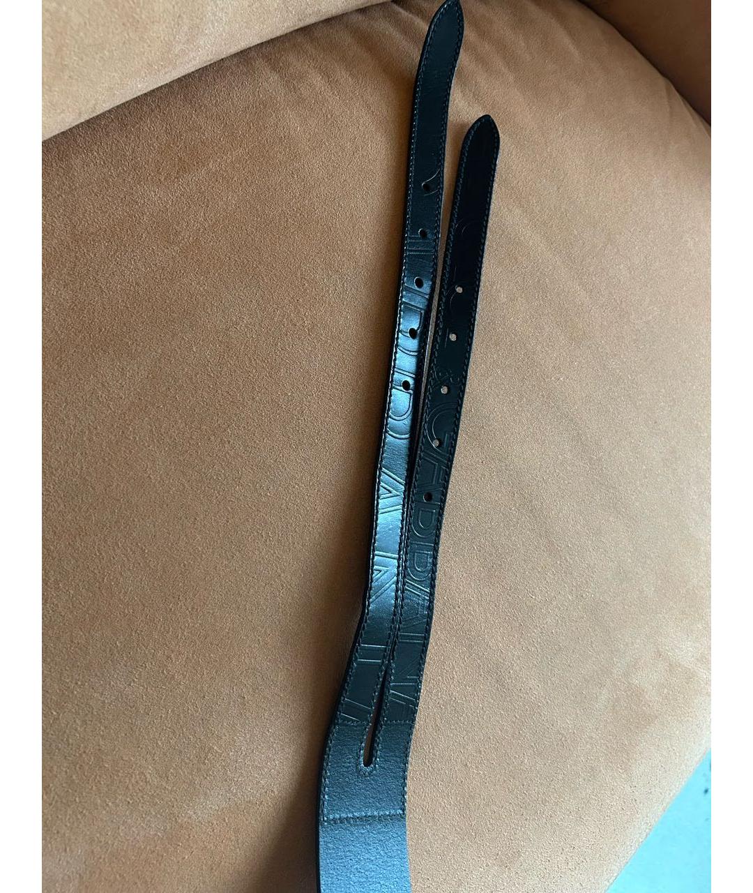 DOLCE&GABBANA Черный кожаный ремень, фото 7