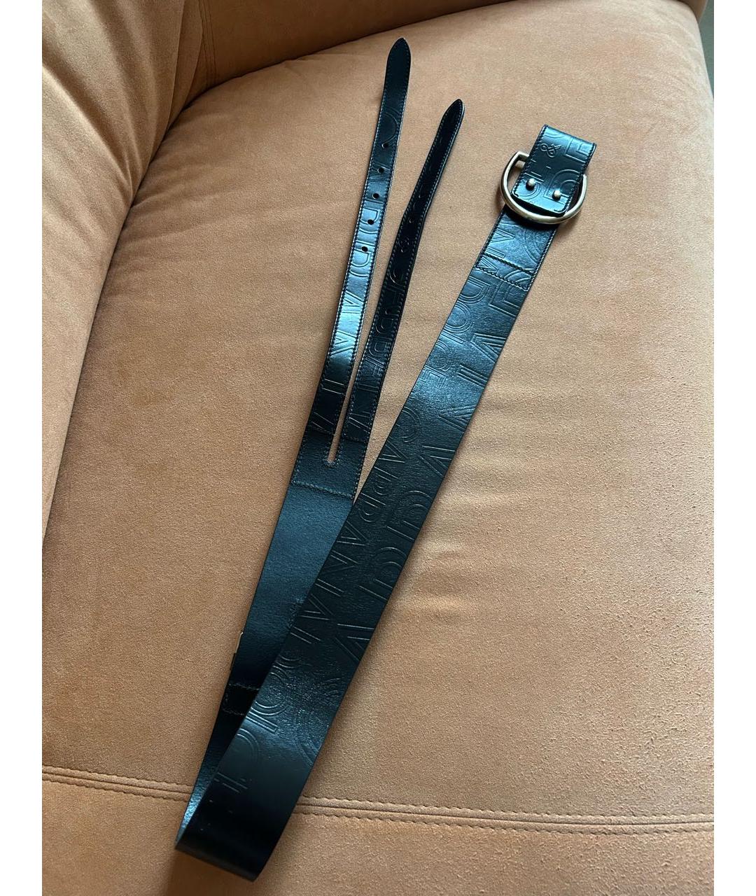 DOLCE&GABBANA Черный кожаный ремень, фото 5