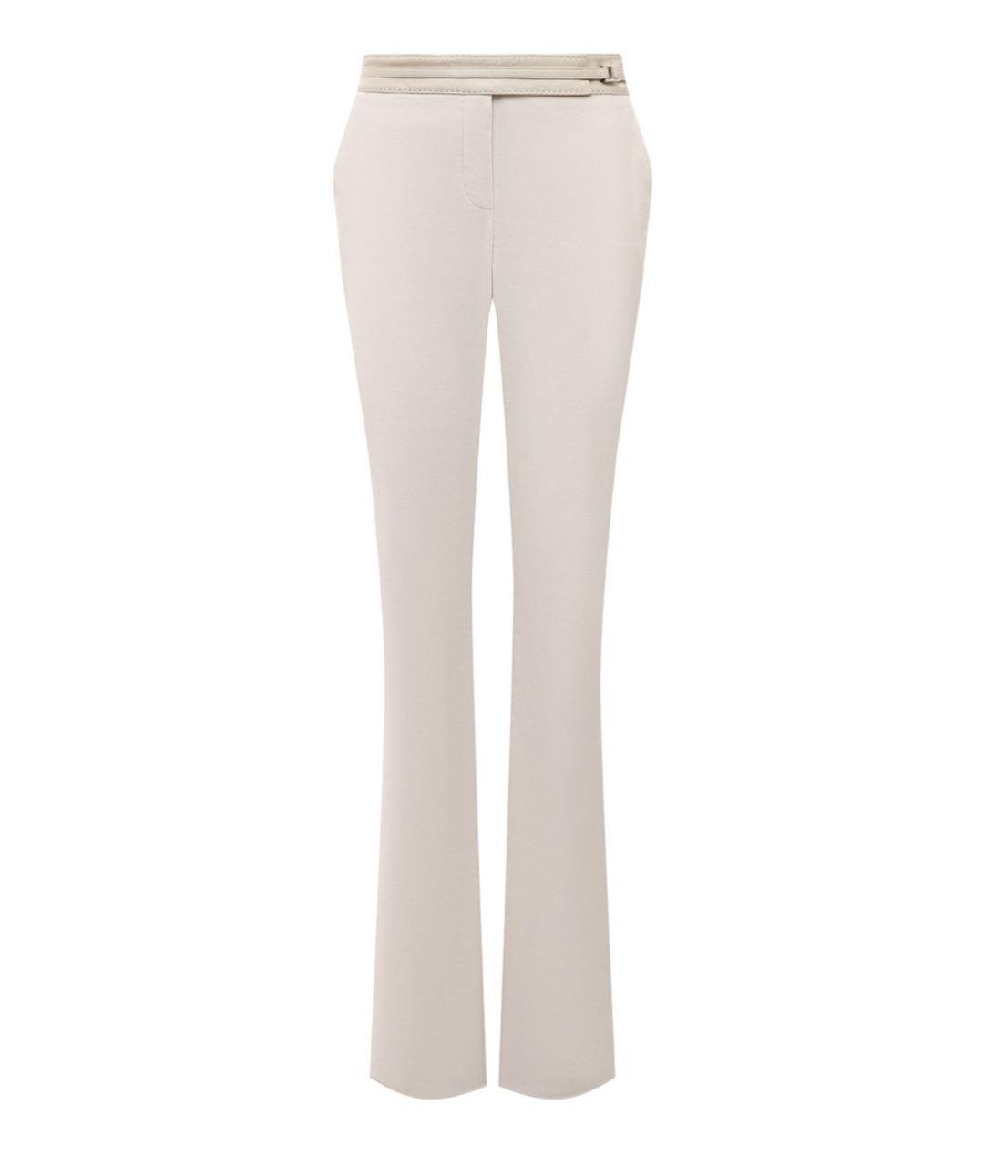 LORO PIANA Бежевые хлопковые брюки узкие, фото 1