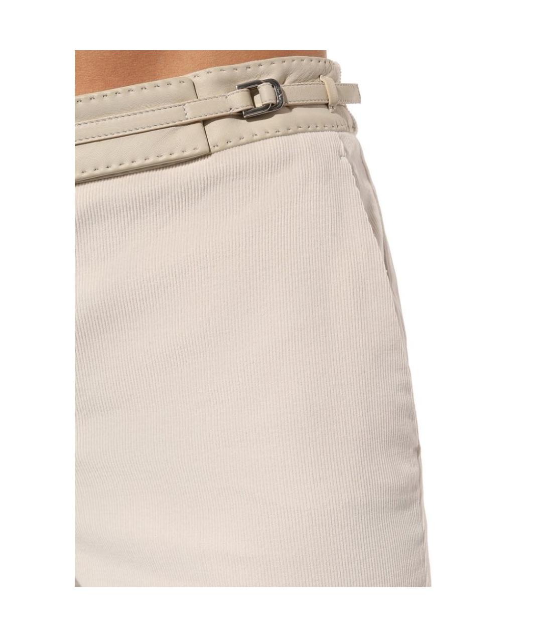 LORO PIANA Бежевые хлопковые брюки узкие, фото 6