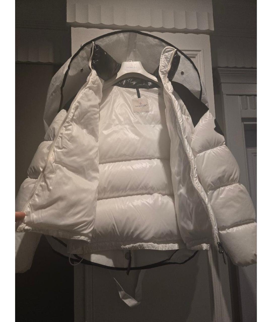 MONCLER Белая полиэстеровая куртка, фото 2