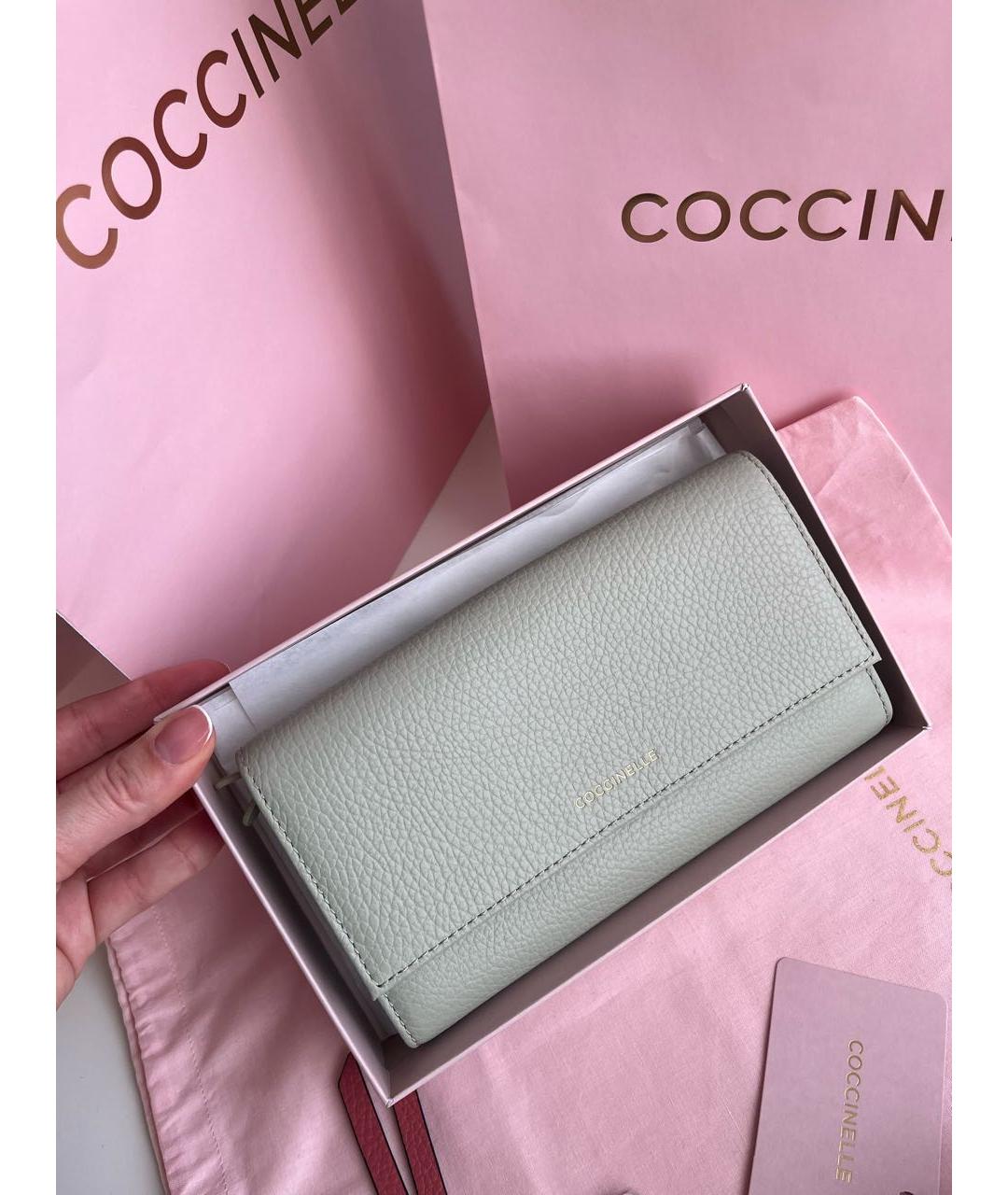 COCCINELLE Салатовый кожаный кошелек, фото 6