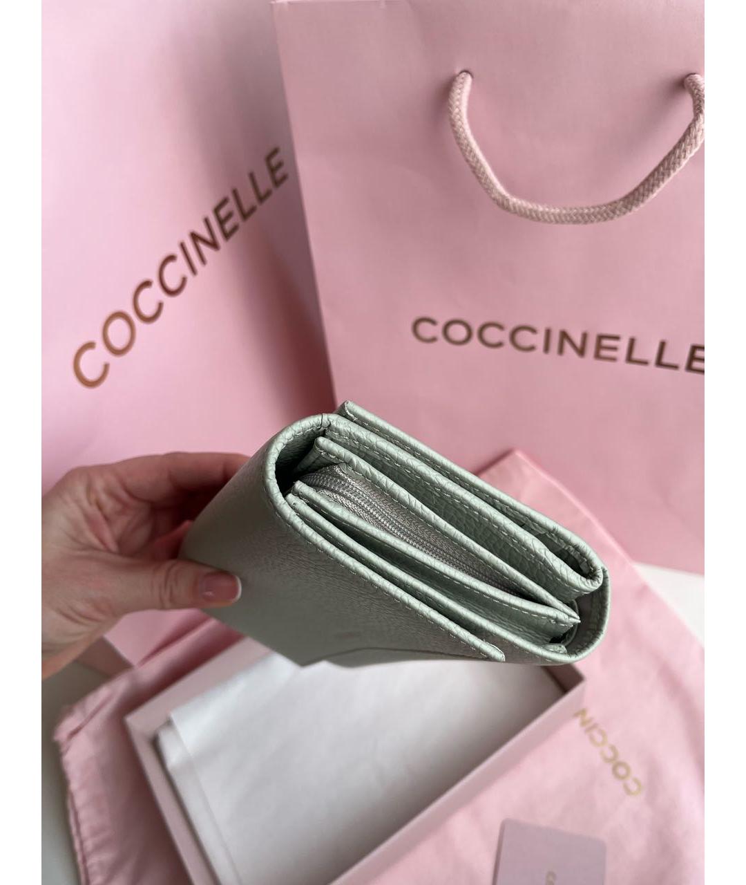 COCCINELLE Салатовый кожаный кошелек, фото 2