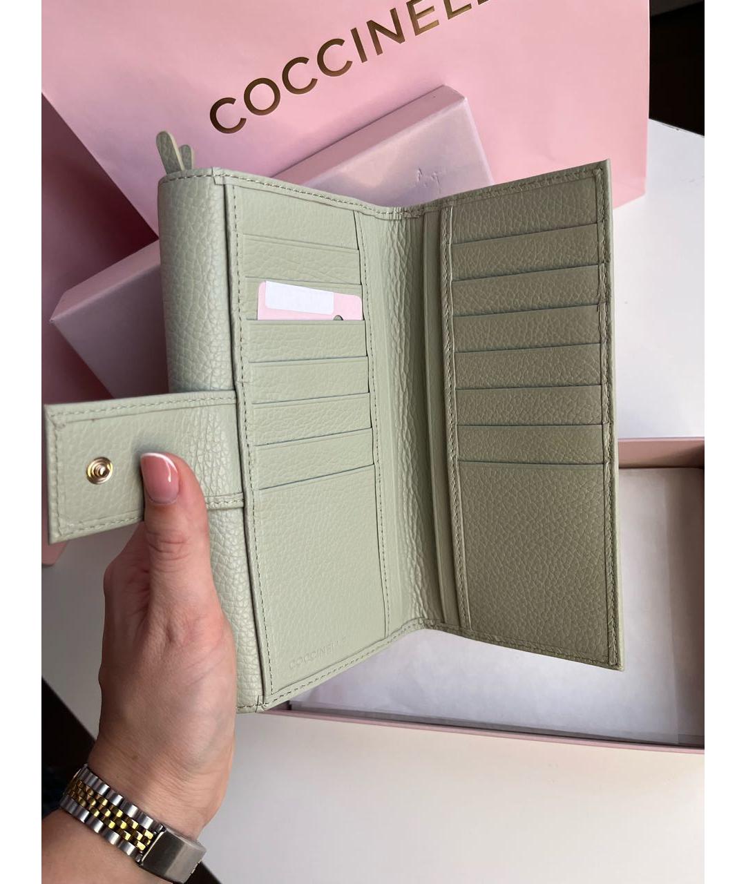 COCCINELLE Салатовый кожаный кошелек, фото 5