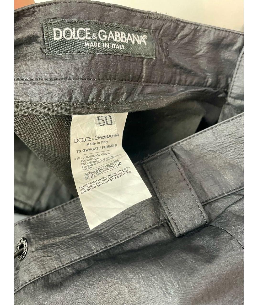 DOLCE&GABBANA Черные полиэстеровые повседневные брюки, фото 3