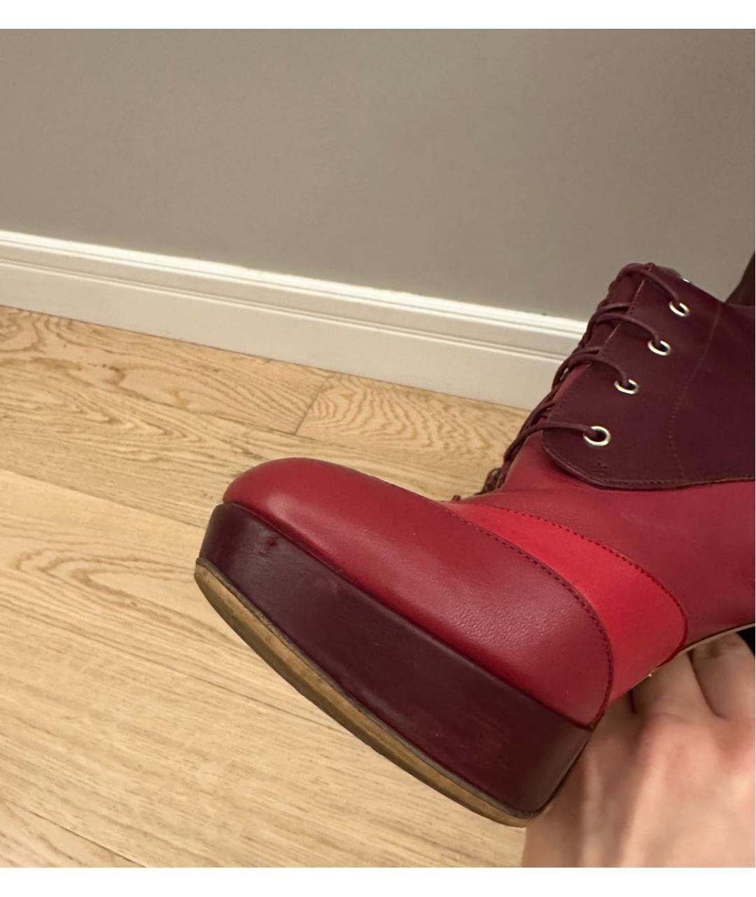 BALLY Бордовые кожаные сапоги, фото 7