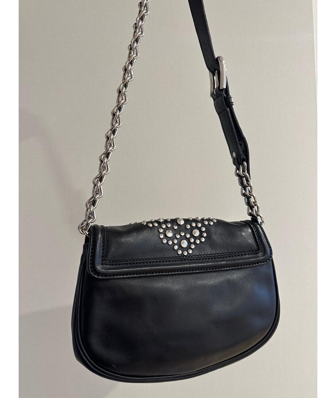 MIU MIU Черная кожаная сумка через плечо, фото 4