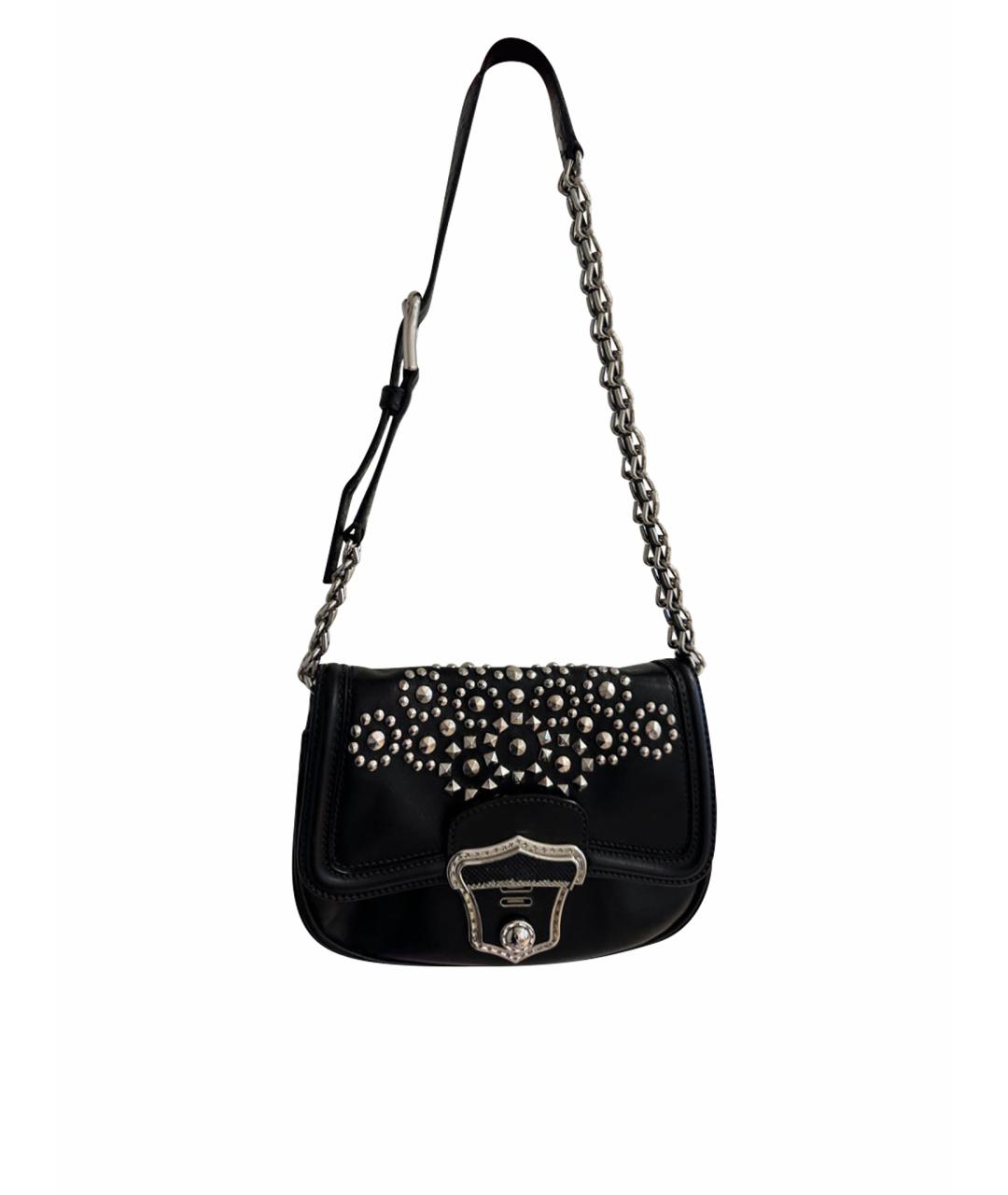 MIU MIU Черная кожаная сумка через плечо, фото 1