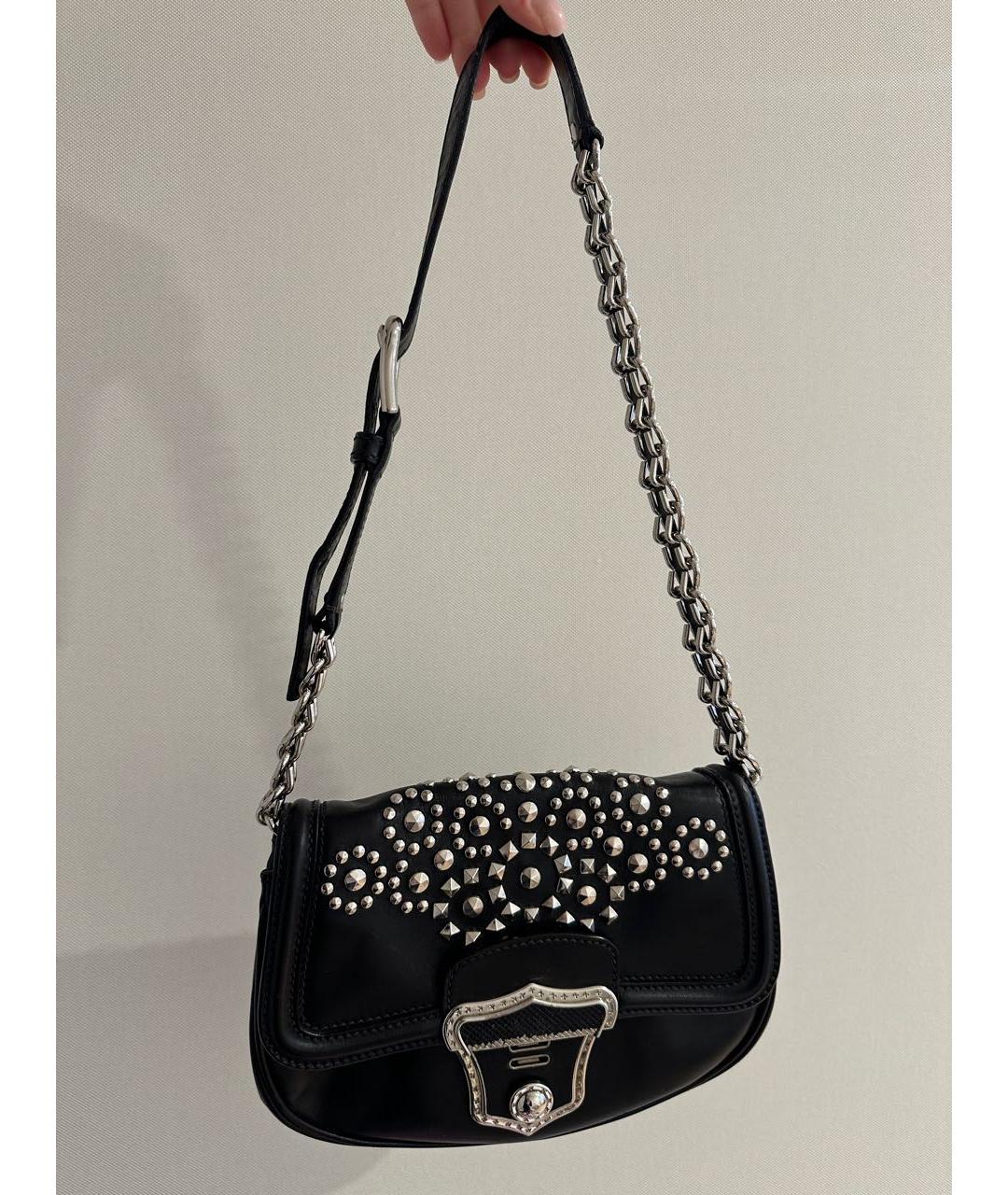 MIU MIU Черная кожаная сумка через плечо, фото 9