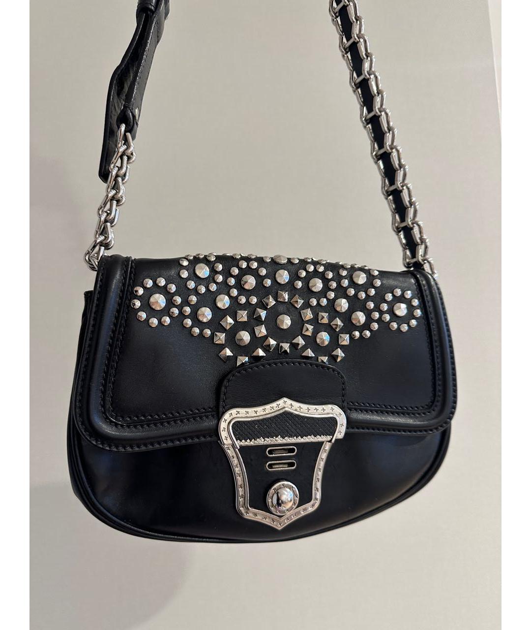 MIU MIU Черная кожаная сумка через плечо, фото 2