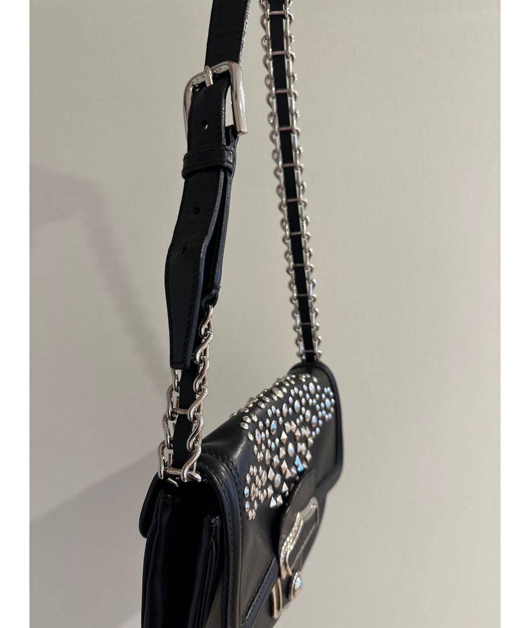 MIU MIU Черная кожаная сумка через плечо, фото 3