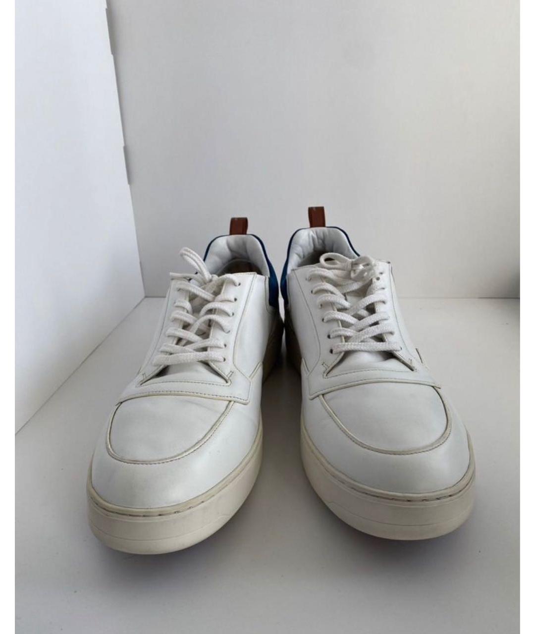 LORO PIANA Белые кожаные низкие кроссовки / кеды, фото 2