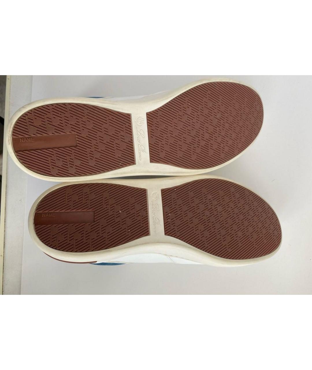 LORO PIANA Белые кожаные низкие кроссовки / кеды, фото 6