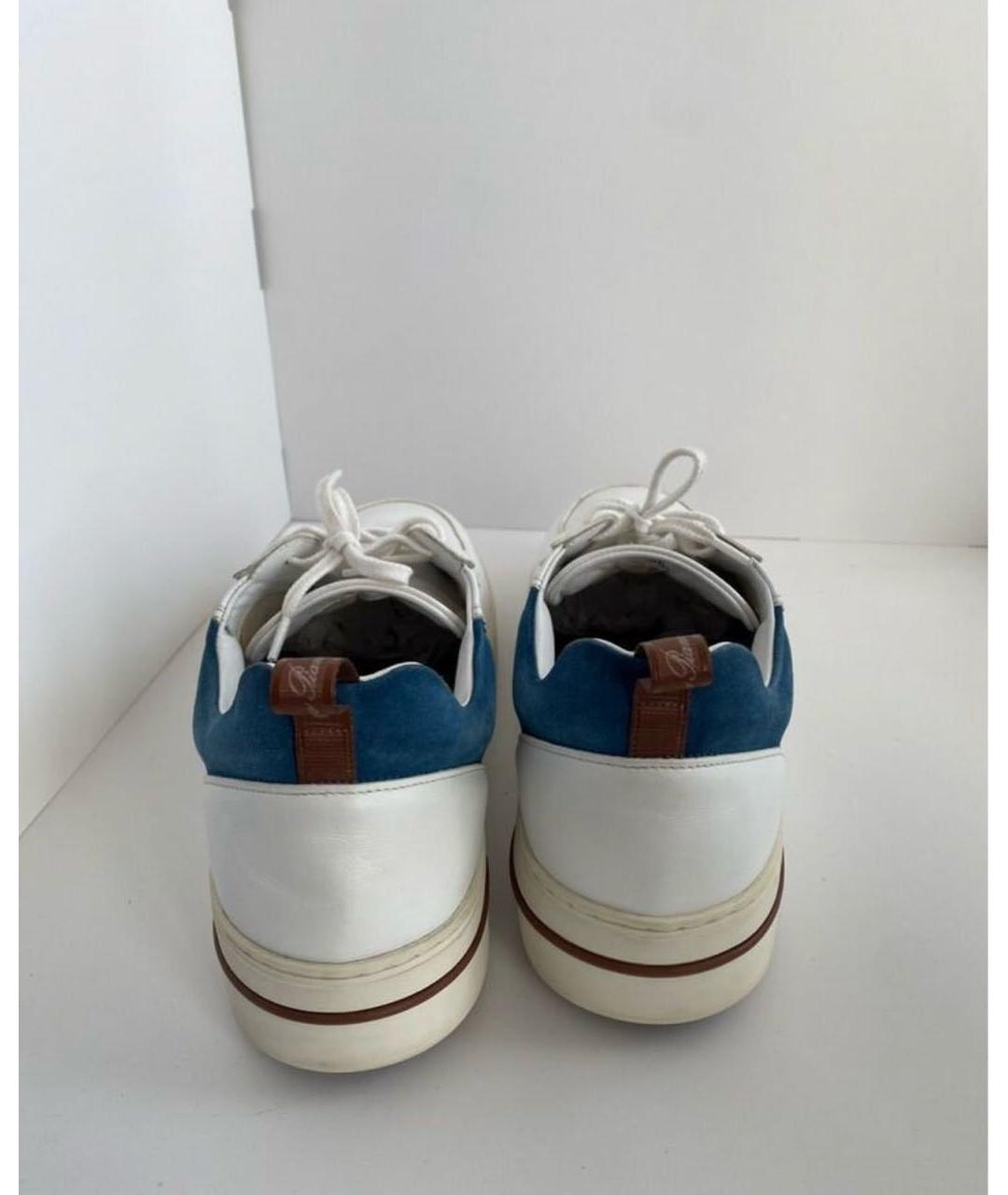 LORO PIANA Белые кожаные низкие кроссовки / кеды, фото 4