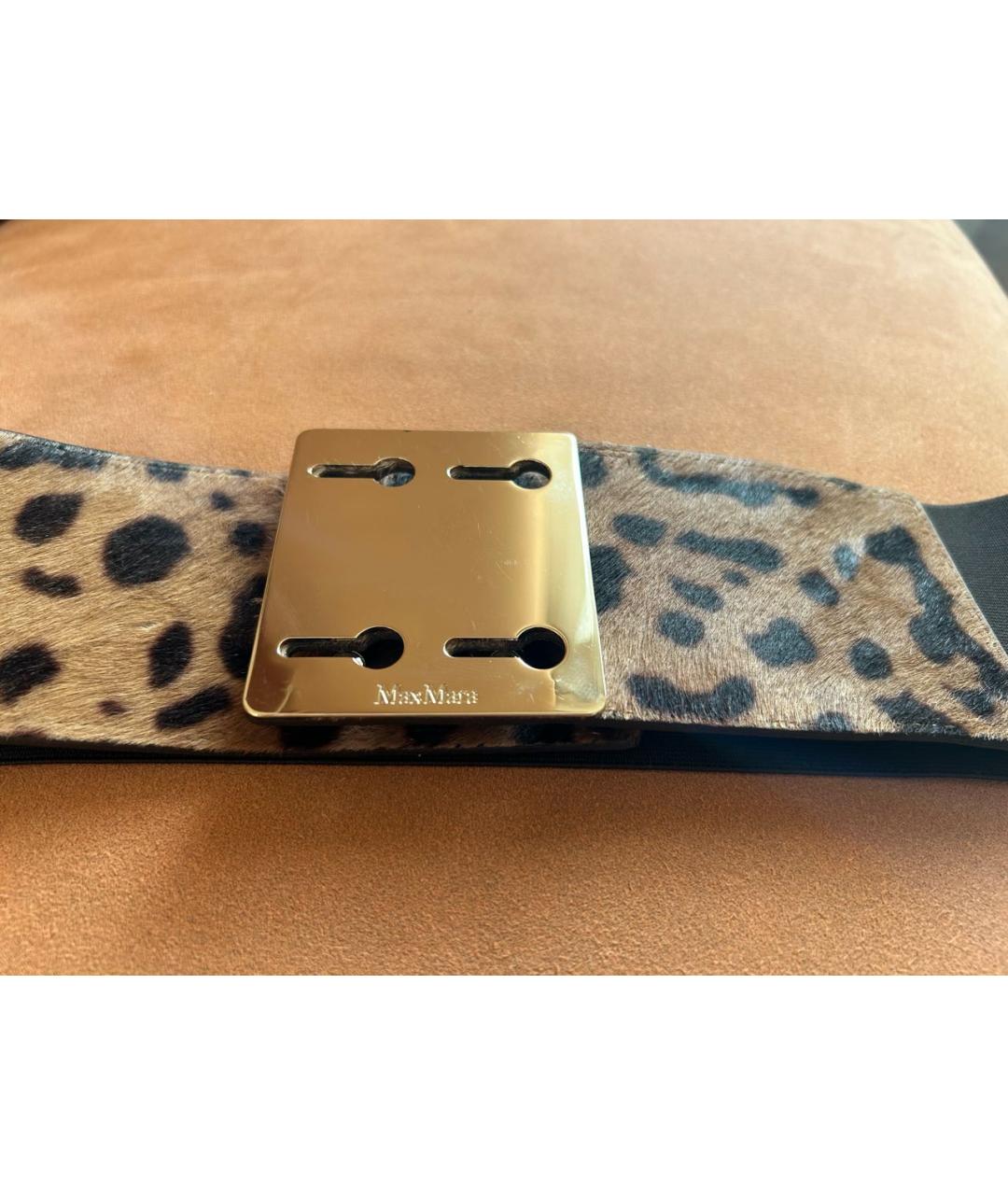 MAX MARA Коричневый кожаный ремень, фото 2