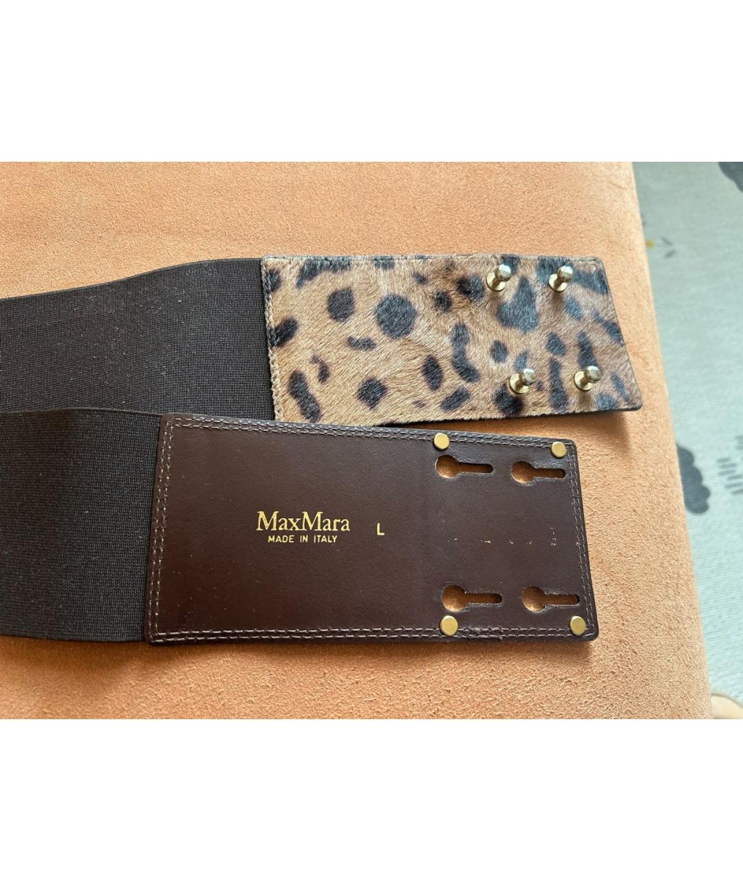 MAX MARA Коричневый кожаный ремень, фото 3