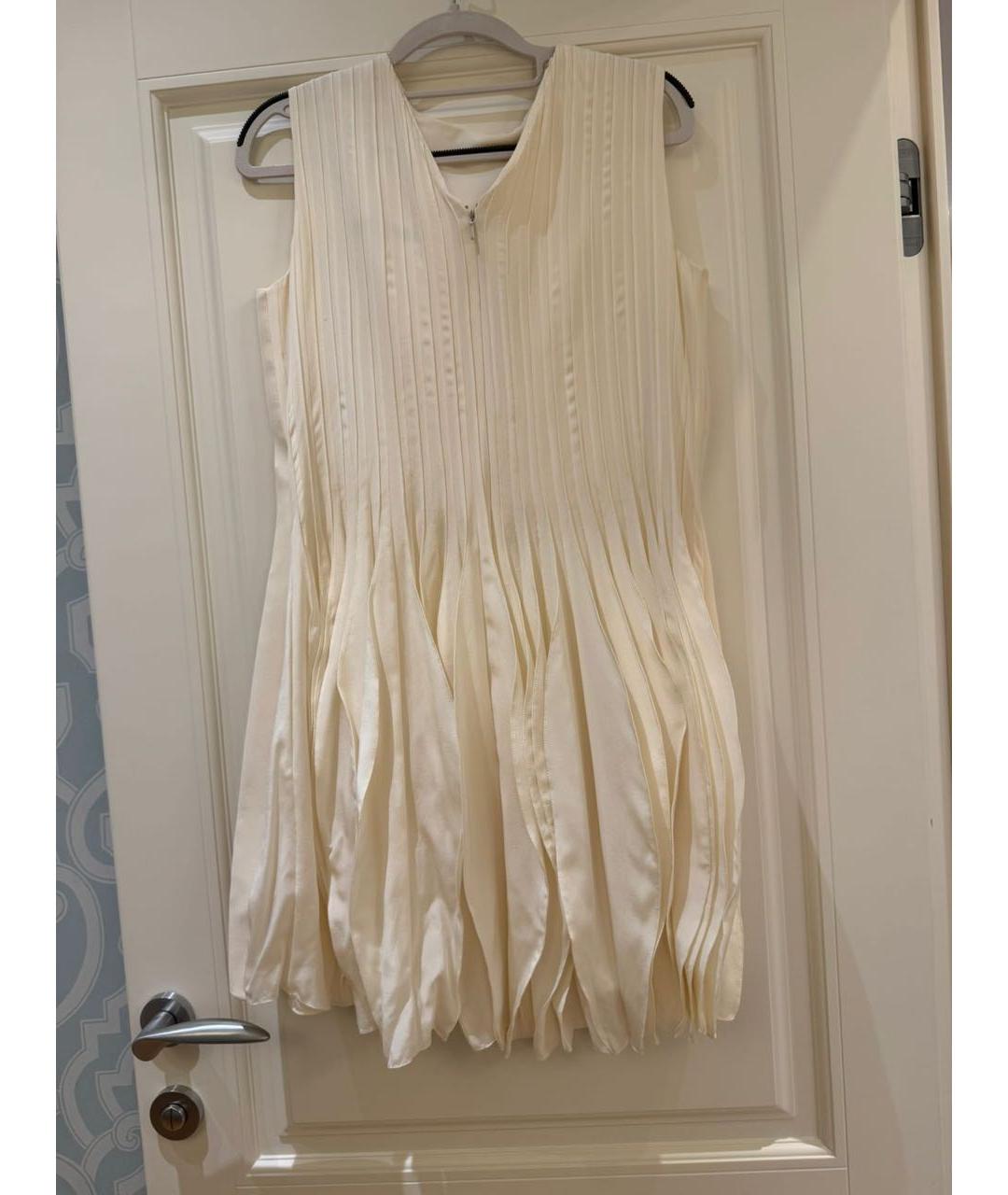 CHRISTIAN DIOR Белое шелковое коктейльное платье, фото 2