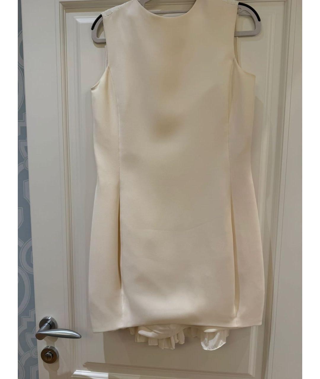 CHRISTIAN DIOR Белое шелковое коктейльное платье, фото 5