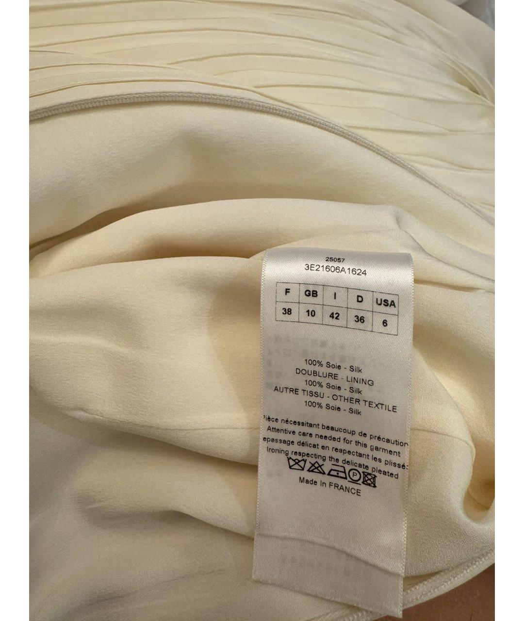 CHRISTIAN DIOR Белое шелковое коктейльное платье, фото 4