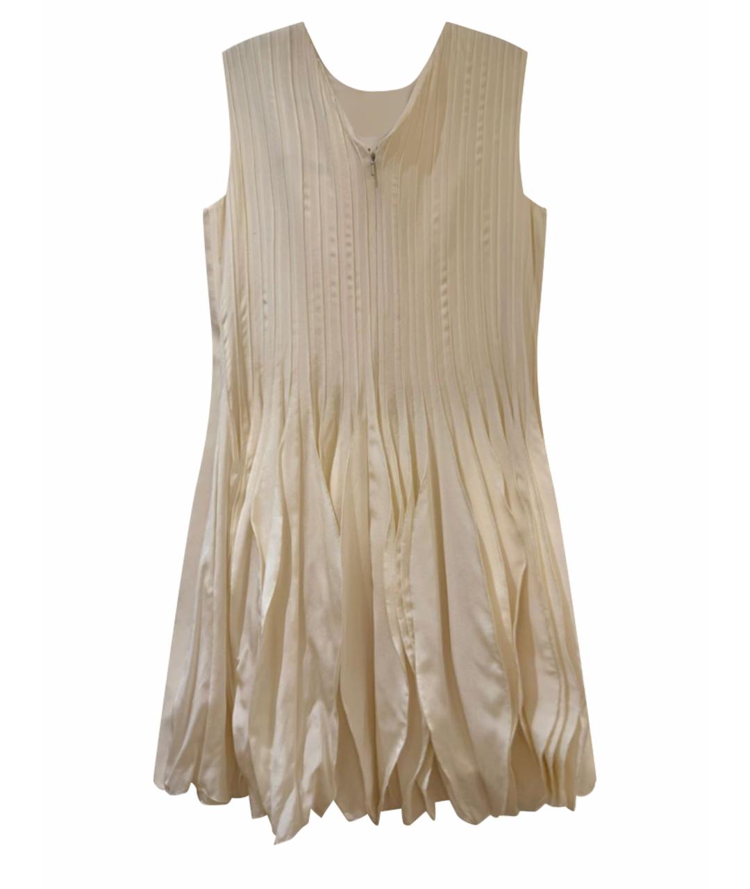 CHRISTIAN DIOR Белое шелковое коктейльное платье, фото 1