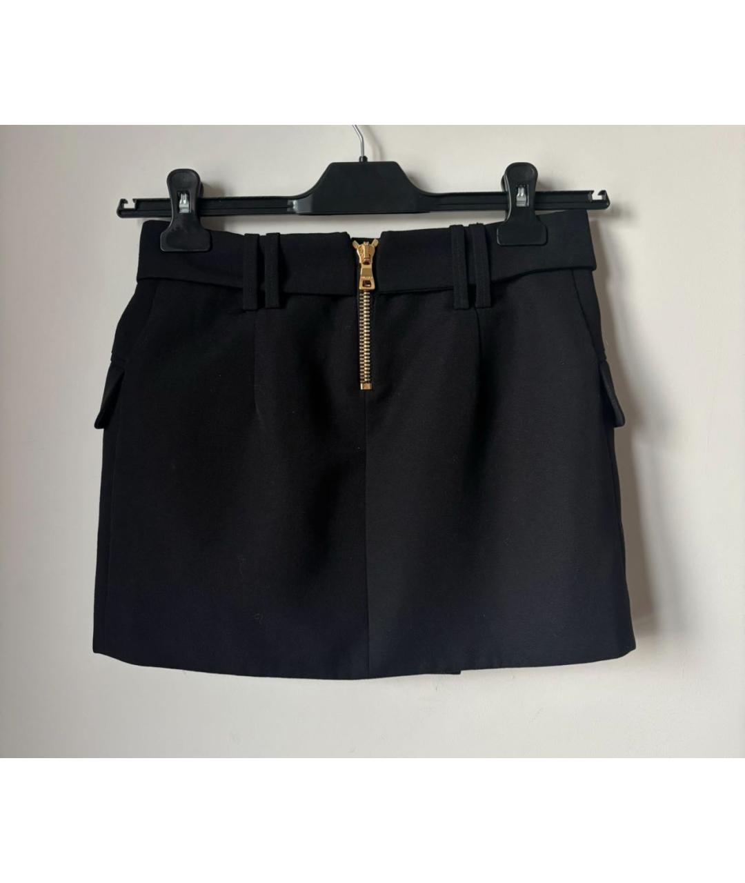 BALMAIN Черная шерстяная юбка мини, фото 5