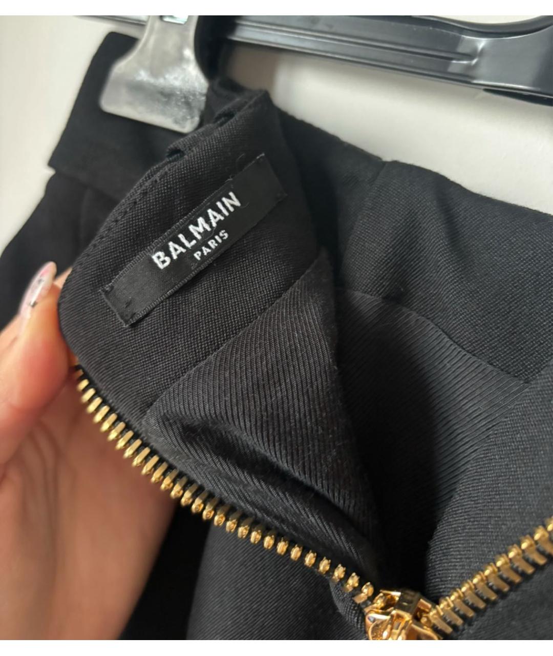 BALMAIN Черная шерстяная юбка мини, фото 3