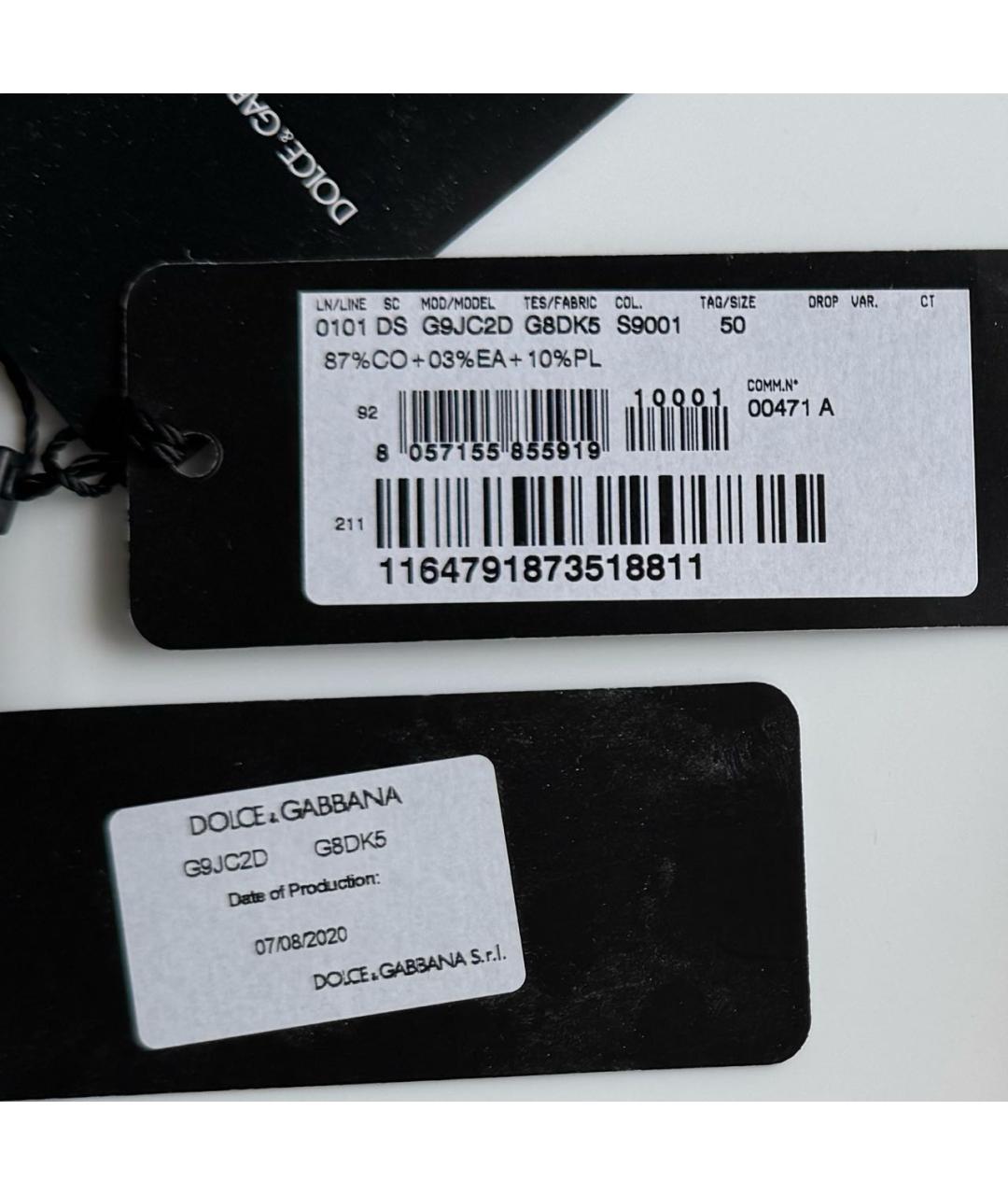 DOLCE&GABBANA Черная хлопковая куртка, фото 7