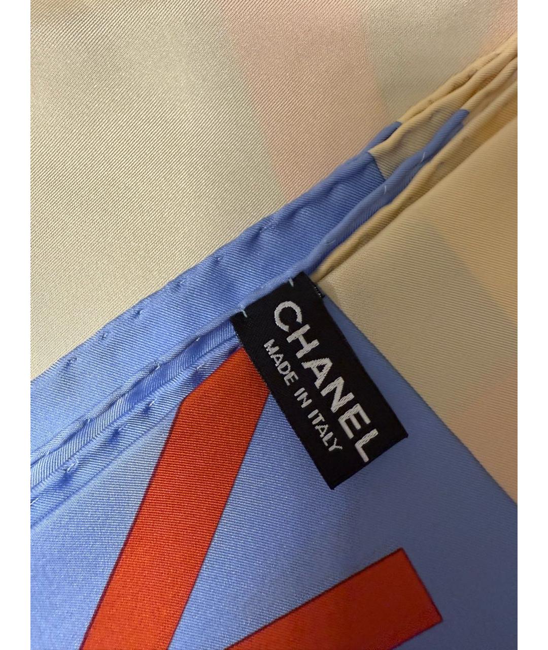 CHANEL Мульти шелковый шарф, фото 8
