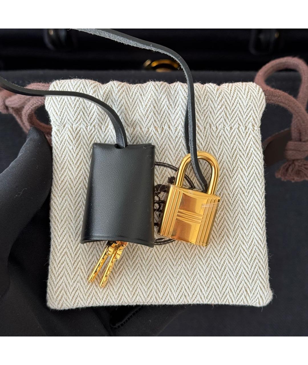 HERMES Черная тканевая сумка через плечо, фото 8