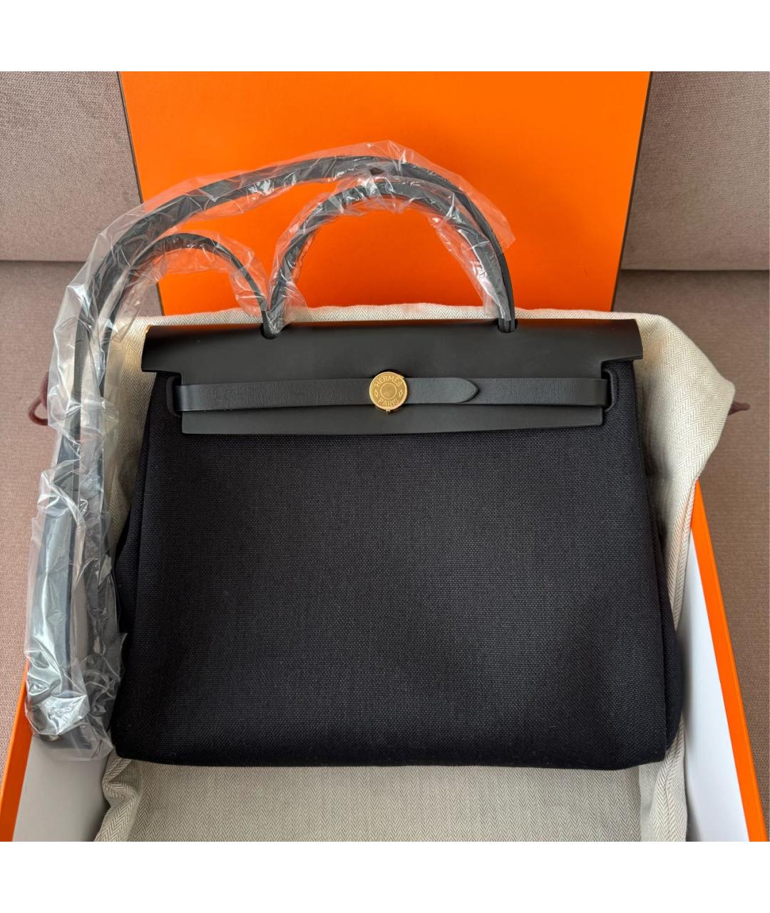 HERMES Черная тканевая сумка через плечо, фото 2