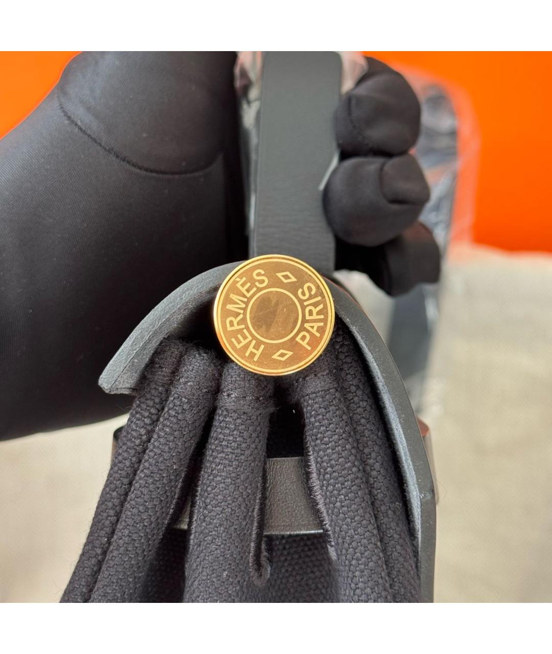 HERMES Черная тканевая сумка через плечо, фото 6