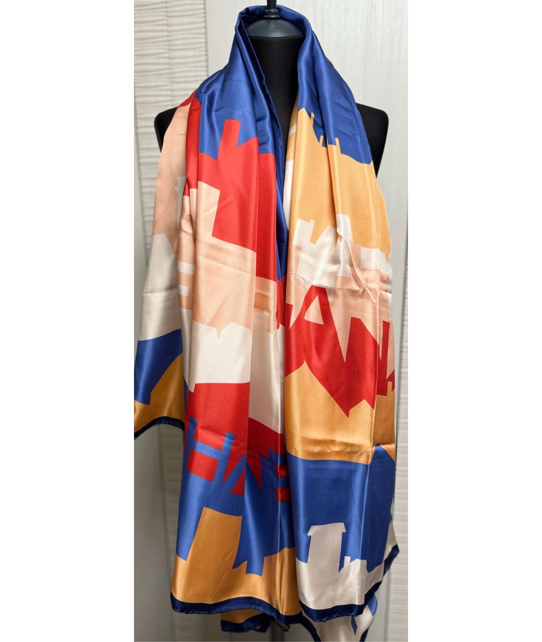 CHANEL Мульти шелковый шарф, фото 4