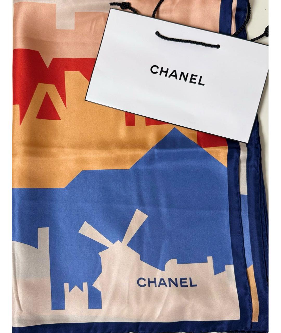 CHANEL Мульти шелковый шарф, фото 5