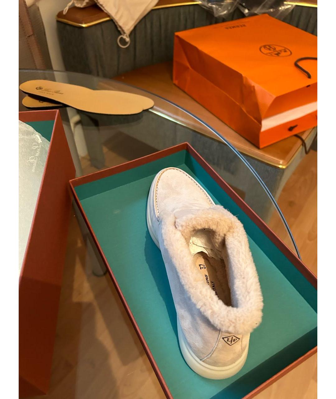 LORO PIANA Бежевые замшевые лоферы, фото 3