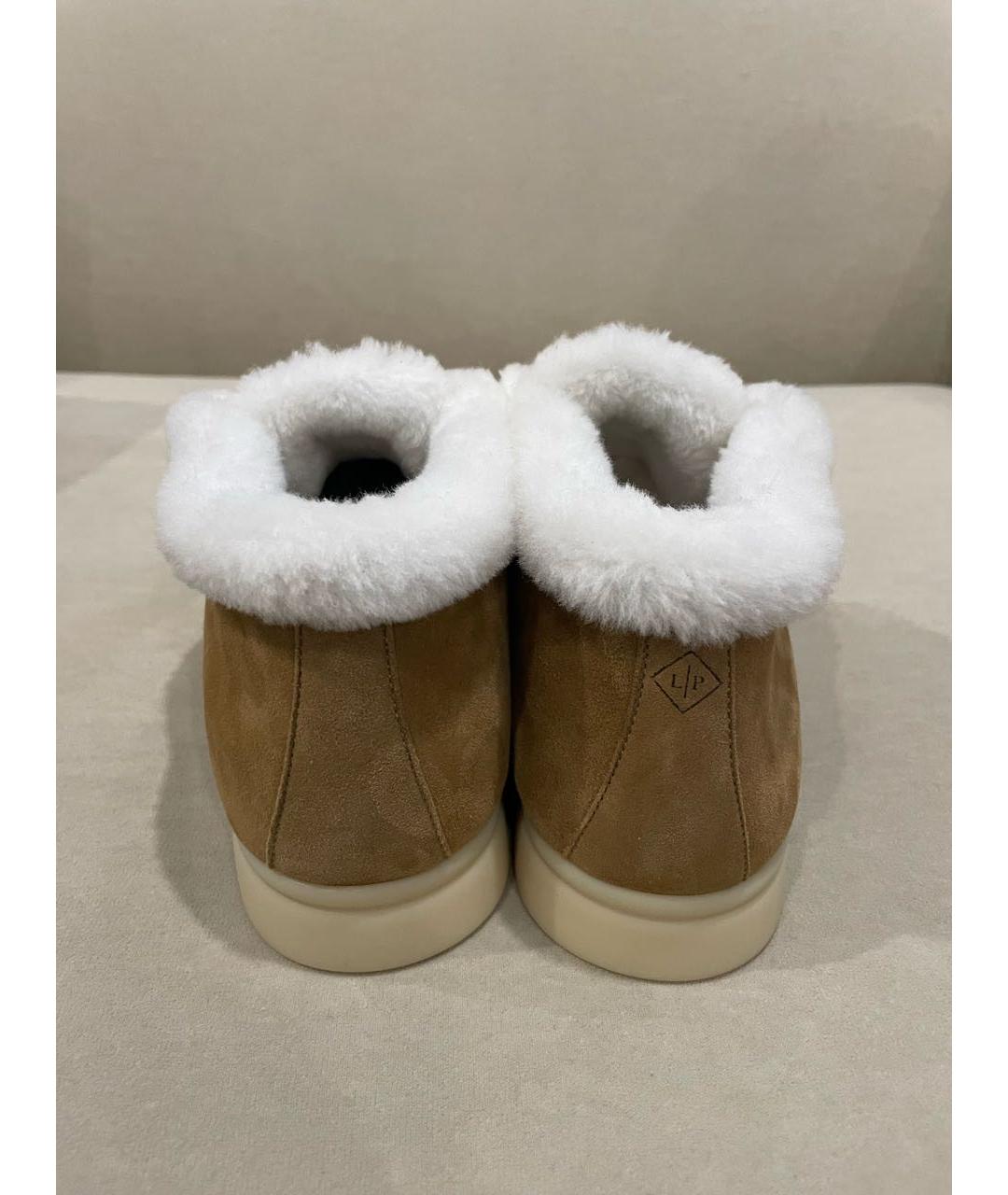 LORO PIANA Оранжевое замшевые ботинки, фото 4