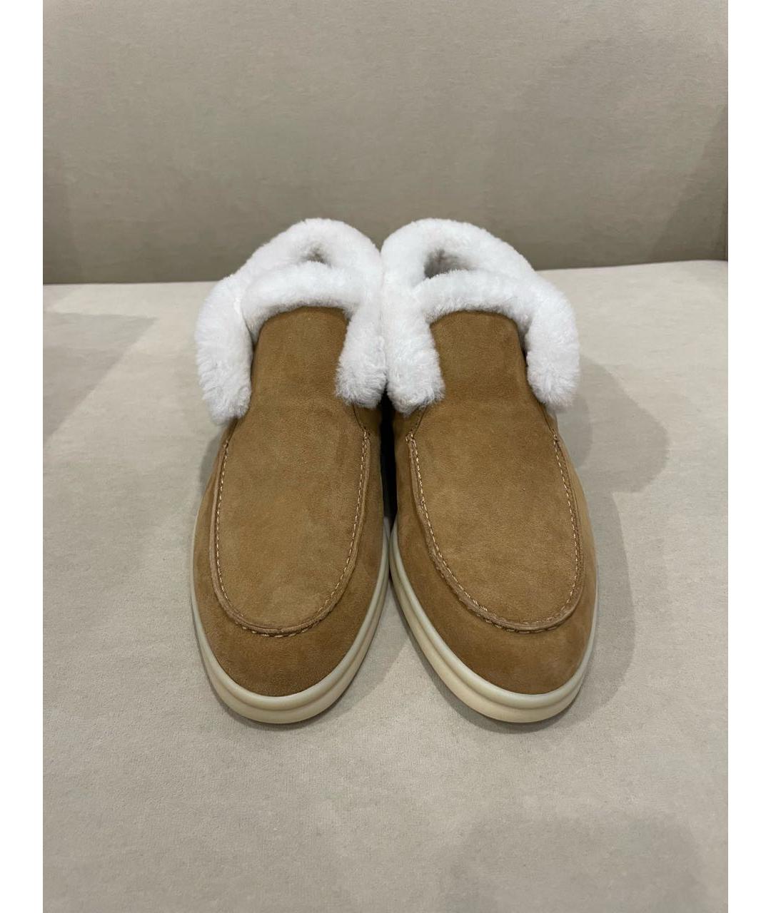 LORO PIANA Оранжевое замшевые ботинки, фото 2